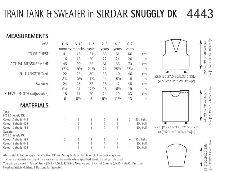 Sirdar Train Tak and Sweater Knitting Pattern in Snuggly DK 4443P PDF DOWNLOAD