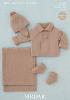 Sirdar Coat, Helmet, Bootees and Blanket in Snuggly 4ply 4507P PDF DOWNLOAD