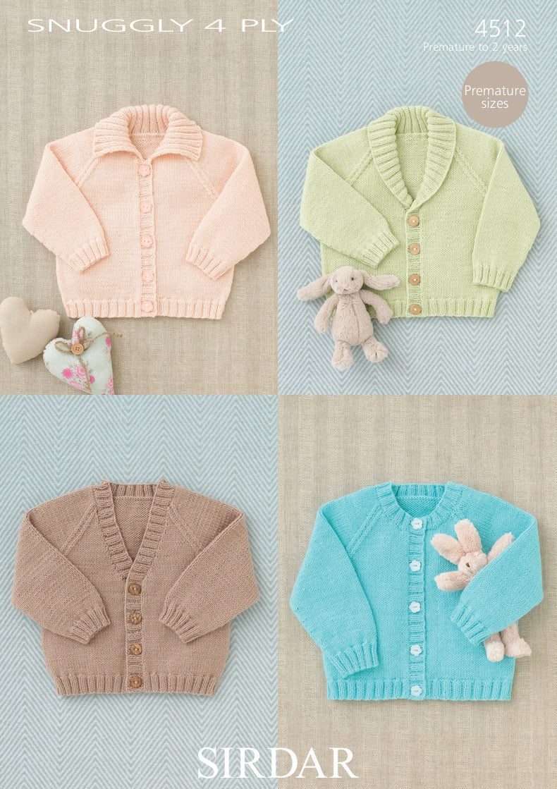 Sirdar Raglan Cardigans in Snuggly 4ply 4512P PDF DOWNLOAD