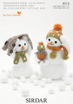Sirdar Snowmen Knitting Pattern in Snowflake and Country Style 4513P PDF DOWNLOAD