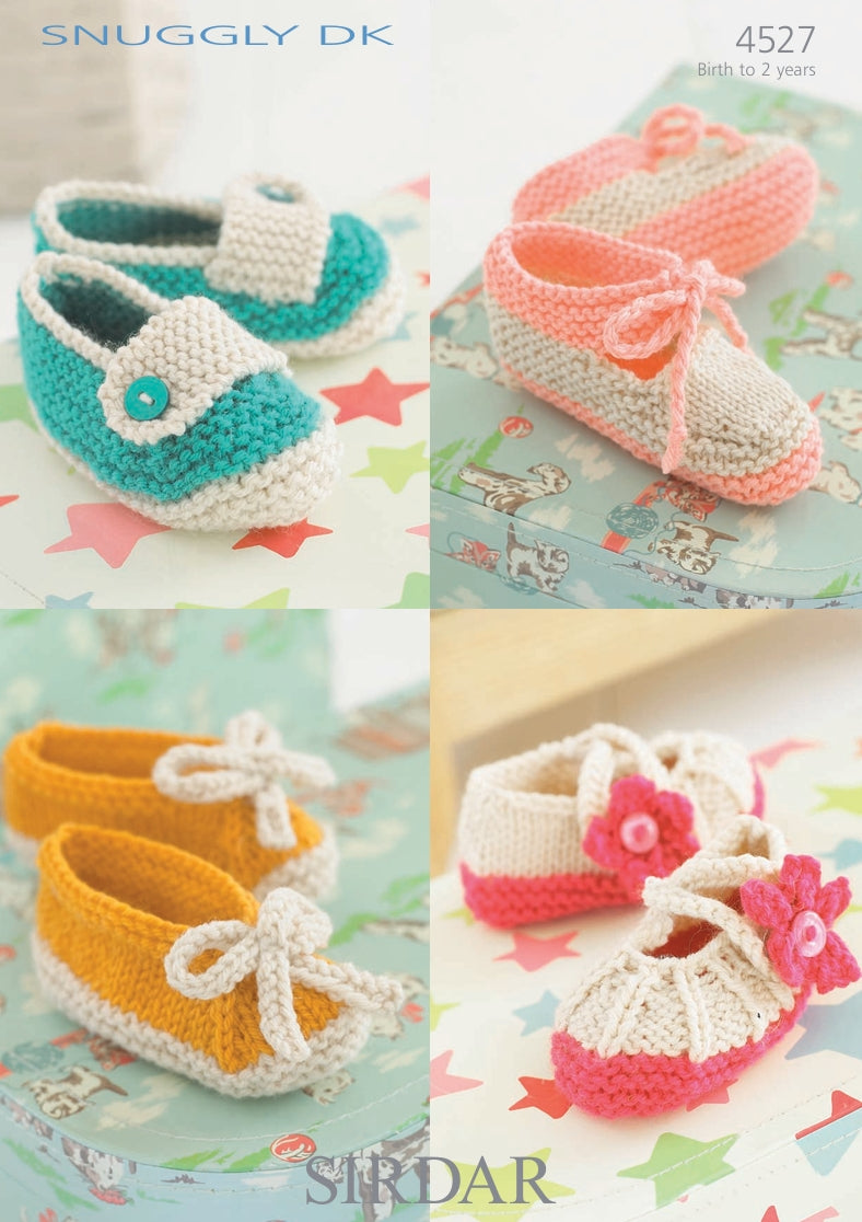 Sirdar Shoes Knitting Pattern in Snuggly DK 4527P PDF DOWNLOAD