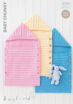 Hayfield Baby Sleeping Bag Knitting Pattern in Baby Chunky 4536P PDF DOWNLOAD