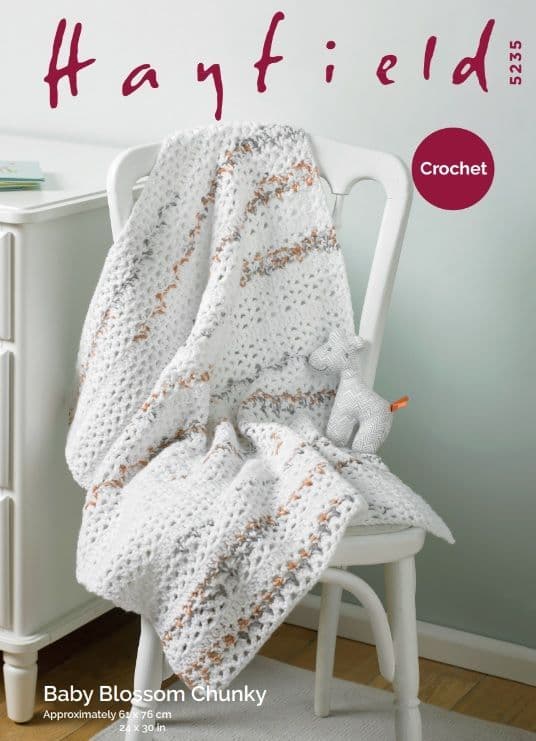 Hayfield Babies Blanket Crochet Pattern in Blossom Chunky 5235P PDF DOWNLOAD