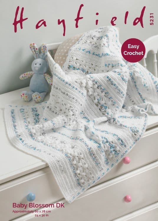 Hayfield Babies Blanket Crochet Pattern in Blossom DK 5231P PDF DOWNLOAD