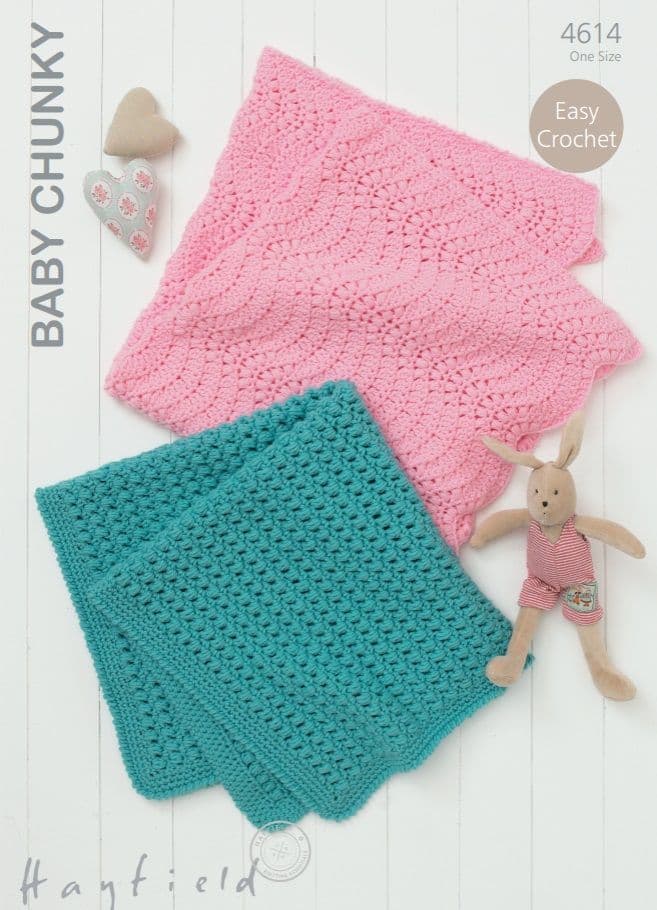 Hayfield Babies Blankets Crochet Pattern in Baby Chunky 4614P PDF DOWNLOAD
