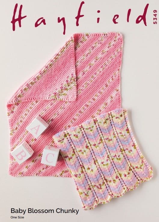 Hayfield Babies Blankets Knitting Pattern in Blossom Chunky 5349P PDF DOWNLOAD