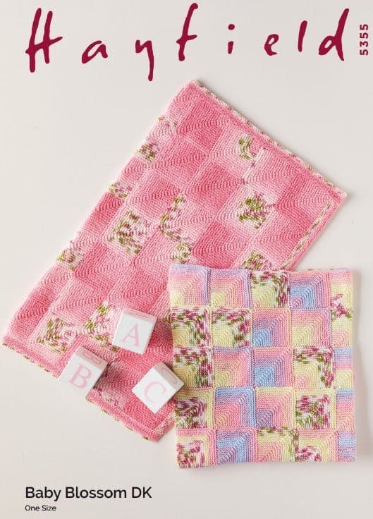 Hayfield Babies Blankets Knitting Pattern in Blossom DK 5355P PDF DOWNLOAD