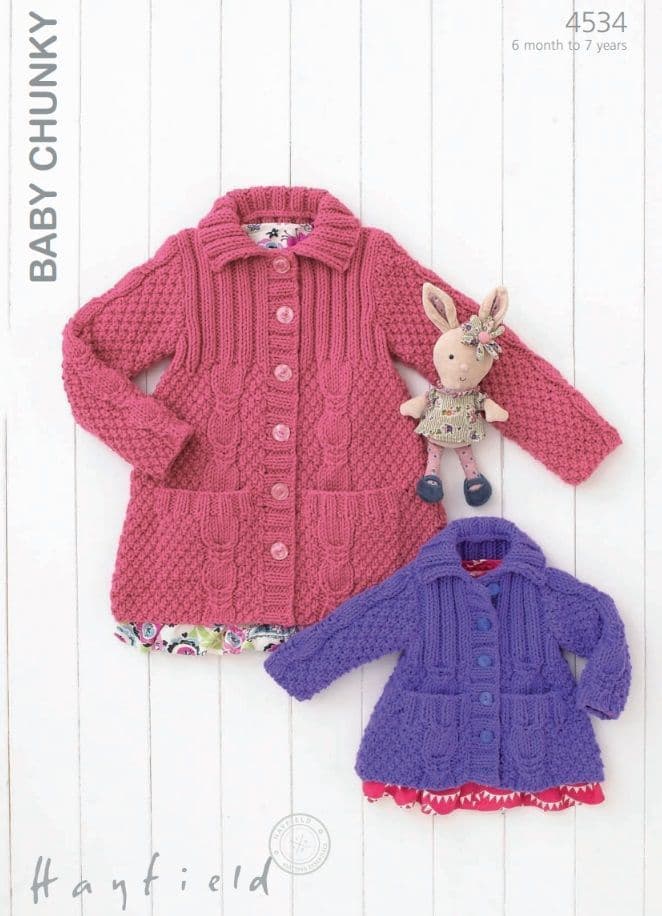 Hayfield Babies/Childrens Cardigans Knitting Pattern in Baby Chunky 4534P PDF DOWNLOAD