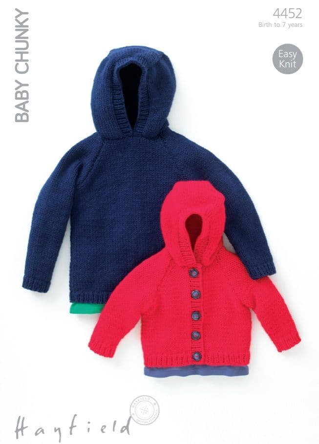 Hayfield Babies/Childrens Sweater & Jacket Knitting Pattern in Baby Chunky 4452P PDF DOWNLOAD