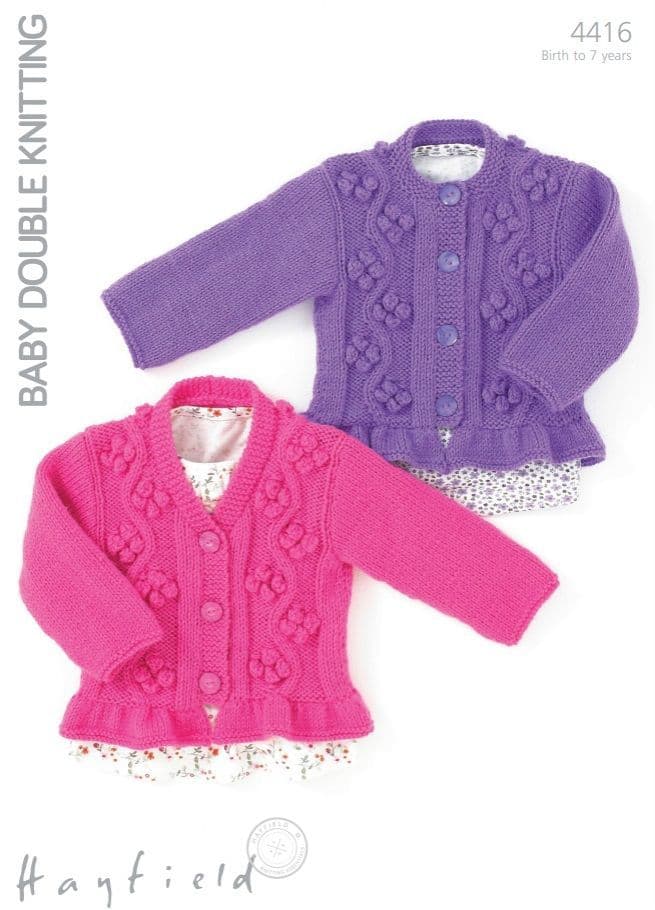 Hayfield Babies/Girls Cardigans Knitting Pattern in Baby DK 4416P PDF DOWNLOAD