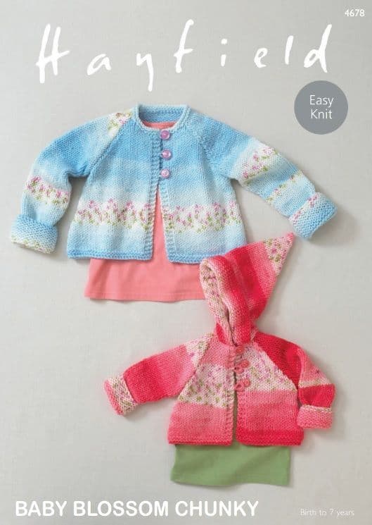 Hayfield Babies/Girls Coats Knitting Pattern in Blossom Chunky 4678P PDF DOWNLOAD