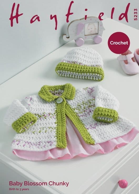 Hayfield Babies/Girls Jacket Crochet Pattern in Blossom Chunky 5233P PDF DOWNLOAD