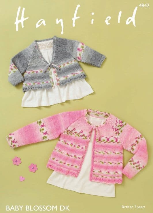 Hayfield Babies/Girls Tops Knitting Pattern in Blossom DK 4842P PDF DOWNLOAD