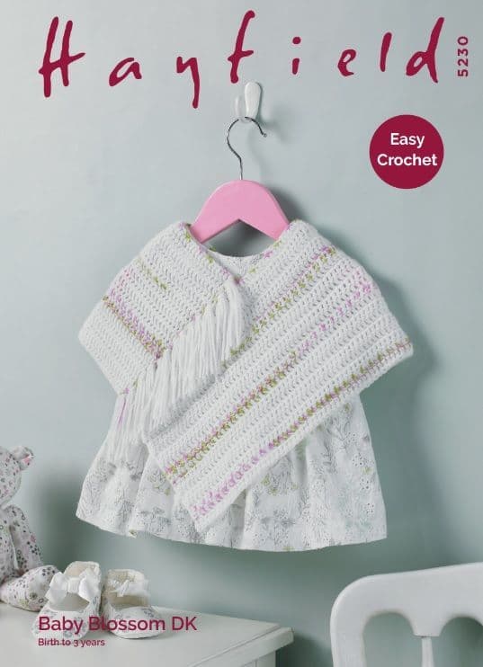 Hayfield Babies Poncho Crochet Pattern in Blossom DK 5230P PDF DOWNLOAD