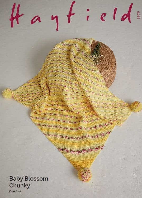 Hayfield Baby Blanket Knitting Pattern in Blossom Chunky 5575P PDF DOWNLOAD