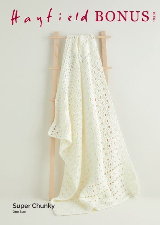 Hayfield Blanket Crochet Pattern in Bonus Super Chunky 10231P PDF DOWNLOAD