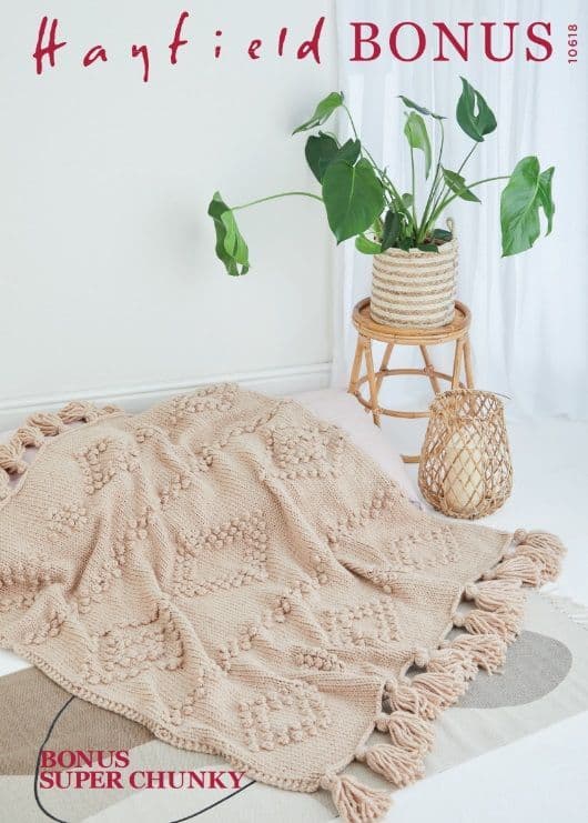 Hayfield Blanket Knitting Pattern in Bonus Super Chunky 10618P PDF DOWNLOAD