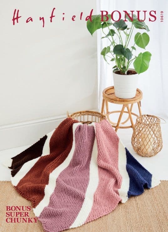 Hayfield Blanket Knitting Pattern in Bonus Super Chunky 10619P PDF DOWNLOAD