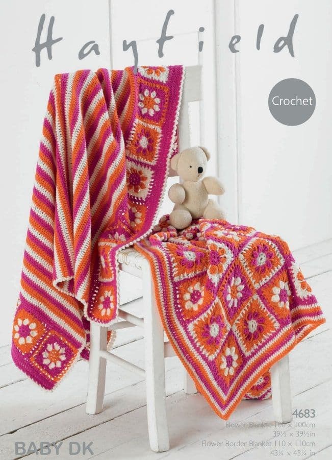 Hayfield Blankets Crochet Pattern in Baby DK 4683P PDF DOWNLOAD