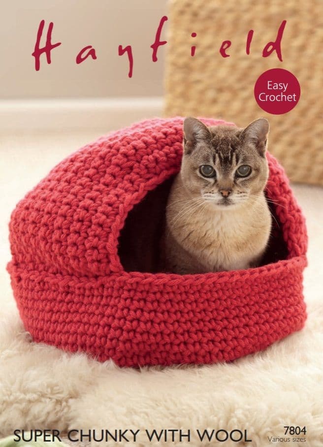 Hayfield Cat Nest & Storage Baskets Crochet Pattern in Super Chunky with Wool 7804P PDF DOWNLOAD