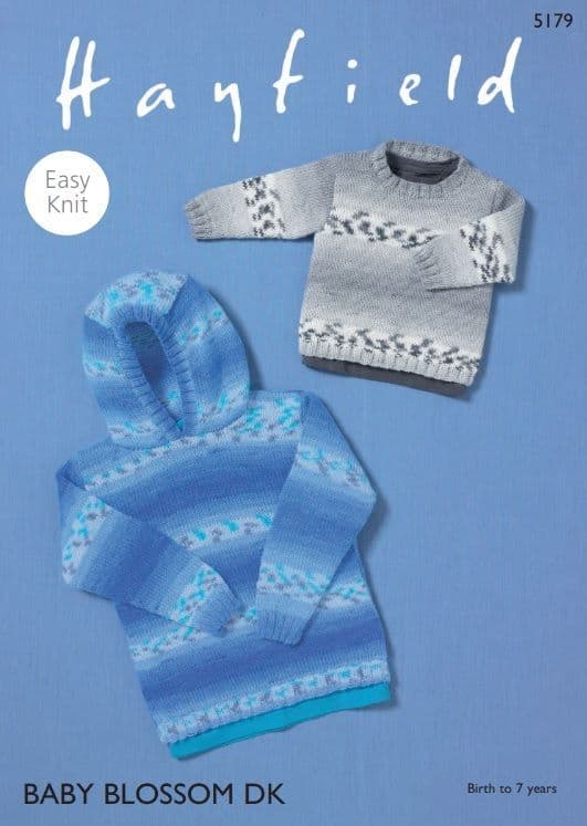Hayfield Children's Sweaters Knitting Pattern in Blossom DK 5179P PDF DOWNLOAD