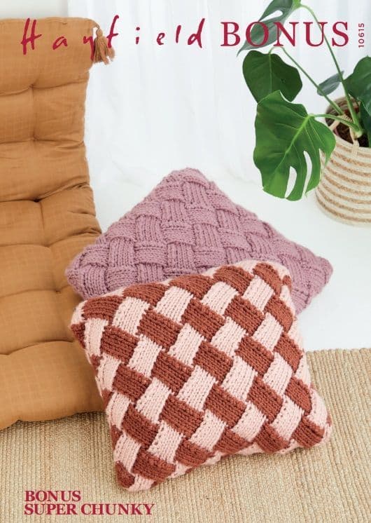 Hayfield Cushion Covers Knitting Pattern in Bonus Super Chunky 10615P PDF DOWNLOAD