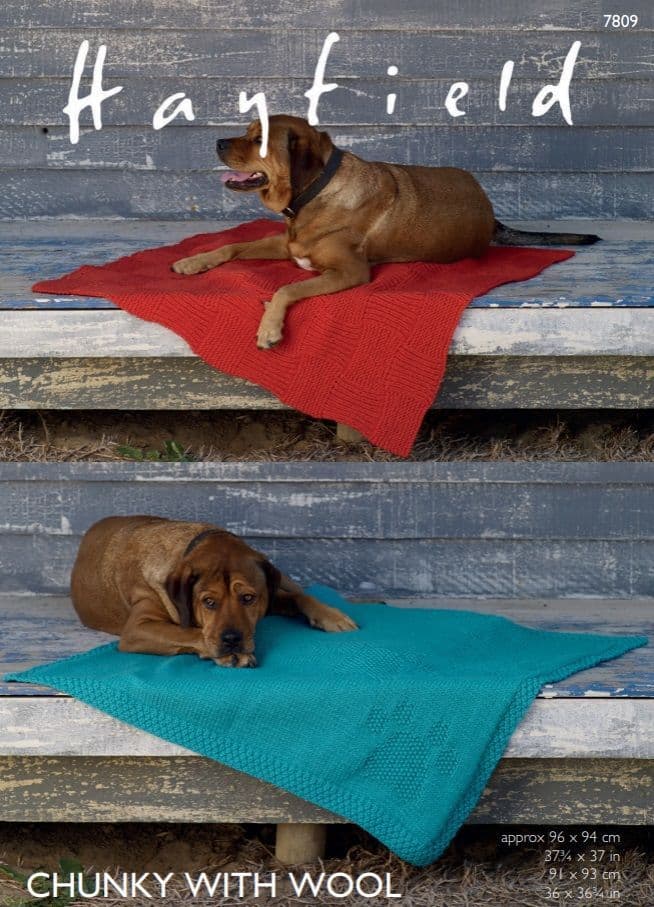 Hayfield Dog Blankets Knitting Pattern in Chunky with Wool 7809P PDF DOWNLOAD