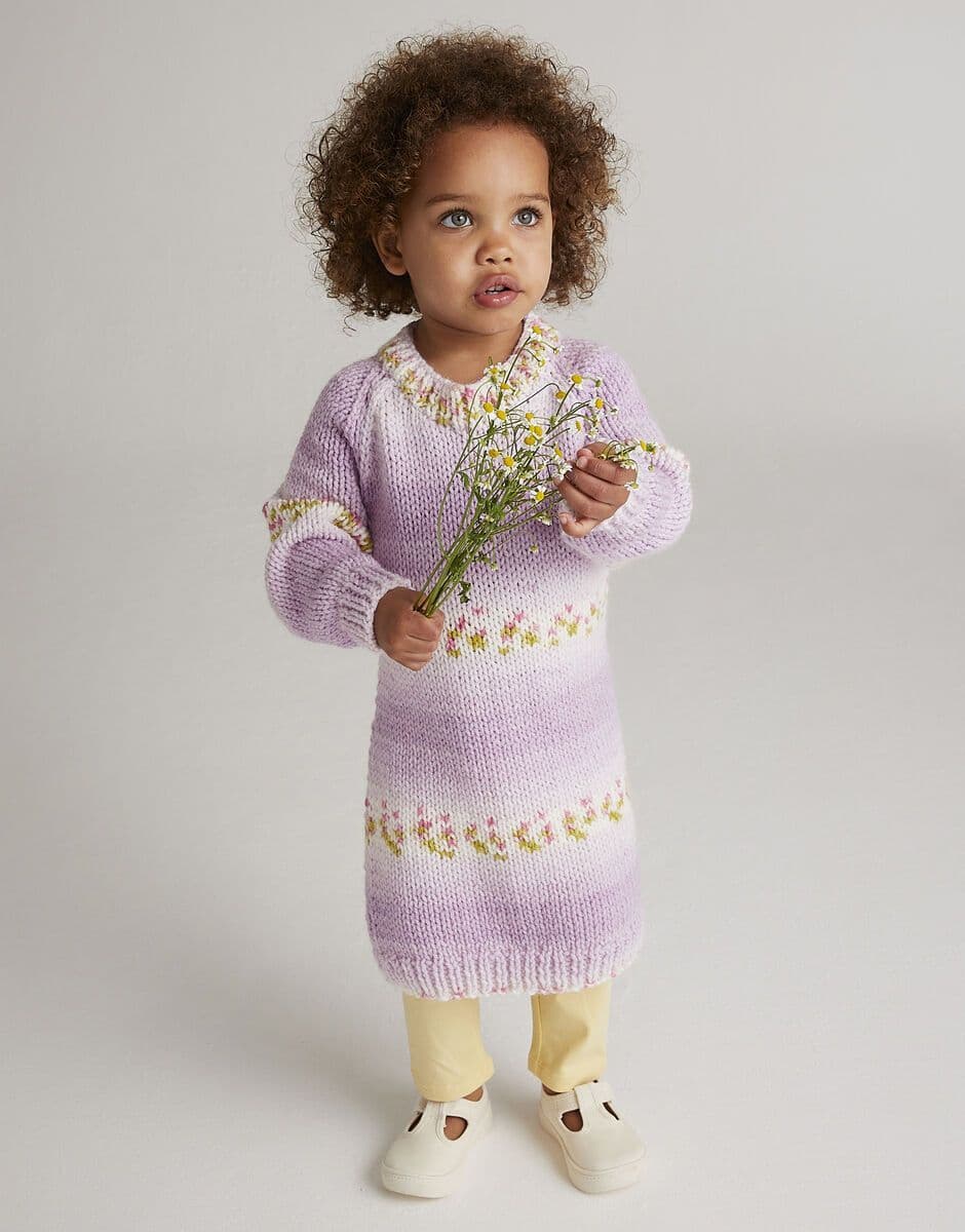 Hayfield Girls Sweater Dress Knitting Pattern in Blossom Chunky 5569P PDF DOWNLOAD