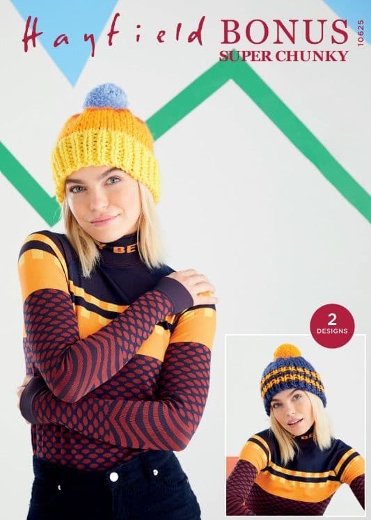 Hayfield Hats Knitting Pattern in Bonus Super Chunky 10625P PDF DOWNLOAD