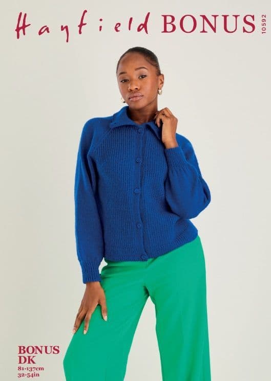 Hayfield Ladies Cardigan Knitting Pattern in Bonus DK 10592P PDF DOWNLOAD