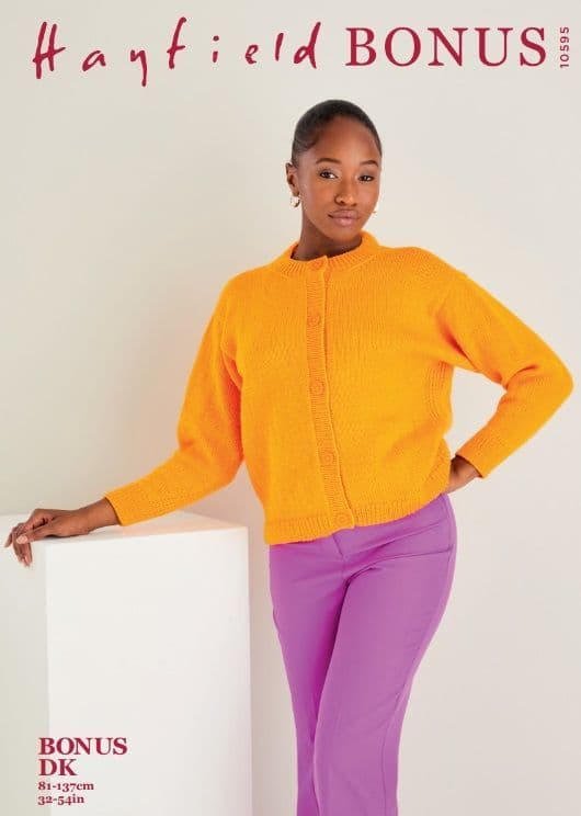 Hayfield Ladies Cardigan Knitting Pattern in Bonus DK 10595P PDF DOWNLOAD