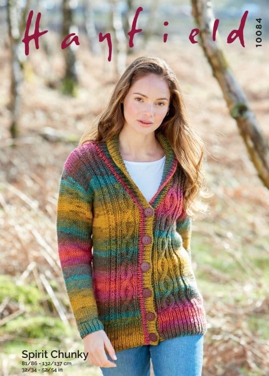 Hayfield Ladies Cardigan Knitting Pattern in Spirit Chunky 10084P PDF DOWNLOAD