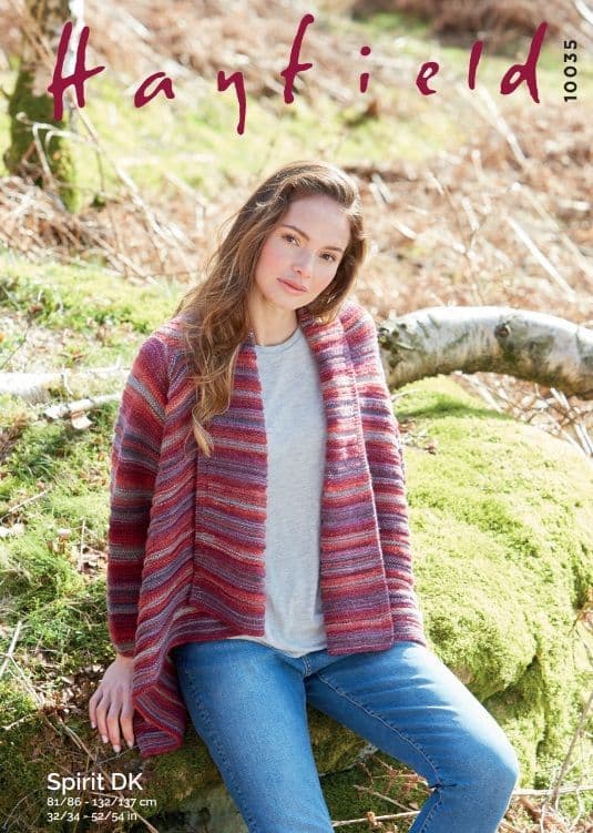 Hayfield Ladies Cardigan Knitting Pattern in Spirit DK 10035P PDF DOWNLOAD