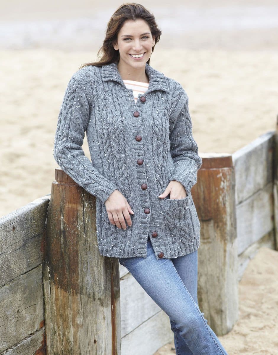 Hayfield Ladies Cardigans Knitting Pattern in Aran Tweed 7895P PDF DOWNLOAD