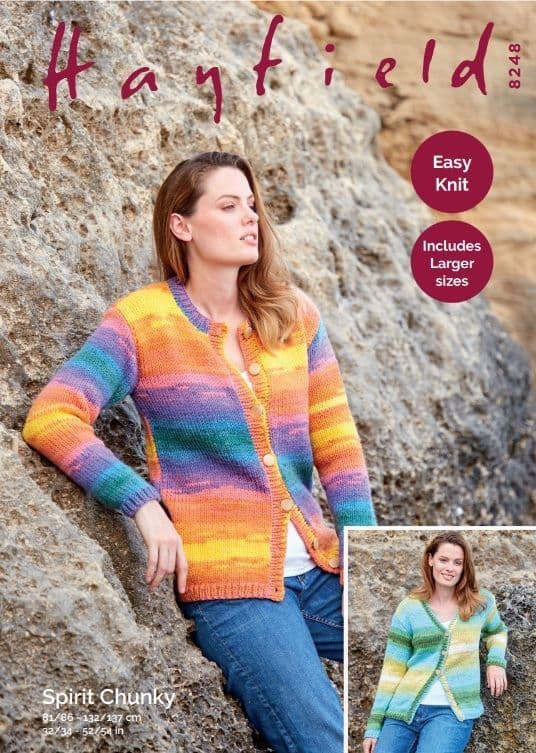 Hayfield Ladies Cardigans Knitting Pattern in Spirit Chunky 8248P PDF DOWNLOAD