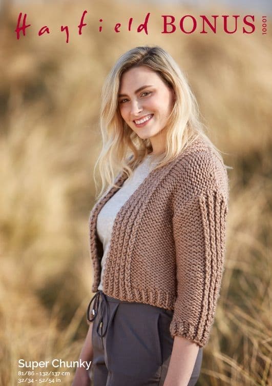 Hayfield Ladies Kimono Jacket Knitting Pattern in Bonus Super Chunky 10001P PDF DOWNLOAD