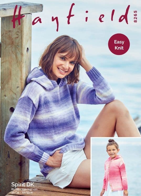 Hayfield Ladies Sweater & Jacket Knitting Pattern in Spirit DK 8265P PDF DOWNLOAD