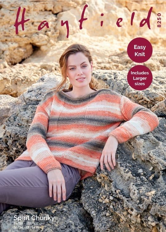 Hayfield Ladies Sweater Knitting Pattern in Spirit Chunky 8250P PDF DOWNLOAD
