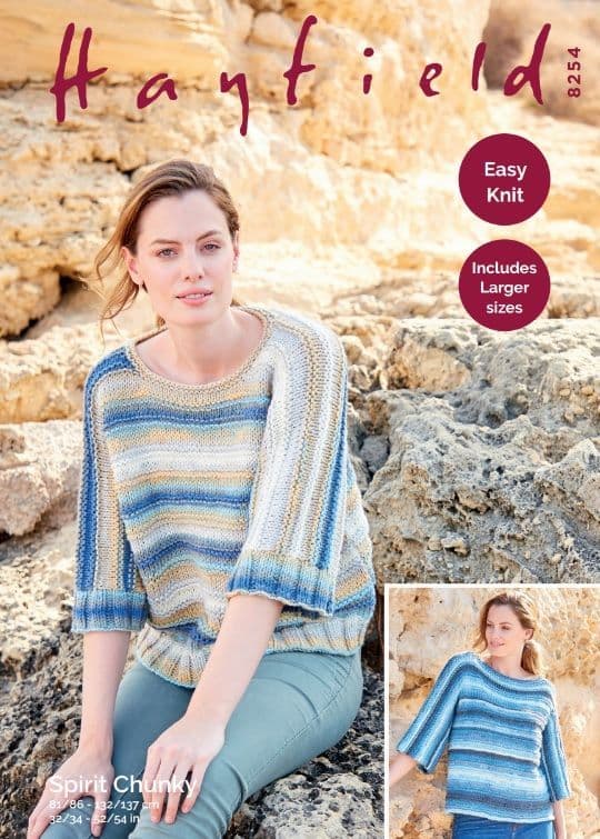 Hayfield Ladies Sweaters Knitting Pattern in Spirit Chunky 8254P PDF DOWNLOAD