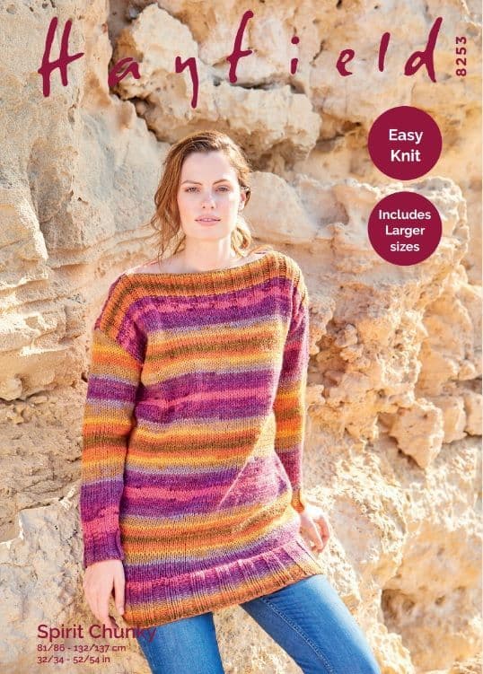 Hayfield Ladies Tunic Sweater Knitting Pattern in Spirit Chunky 8253P PDF DOWNLOAD