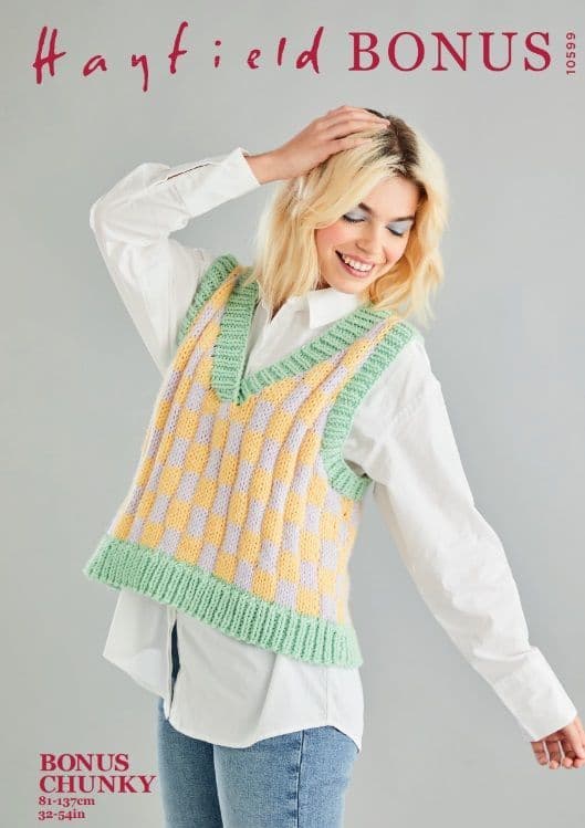 Hayfield Ladies Vest Knitting Pattern in Bonus Chunky 10599P PDF DOWNLOAD