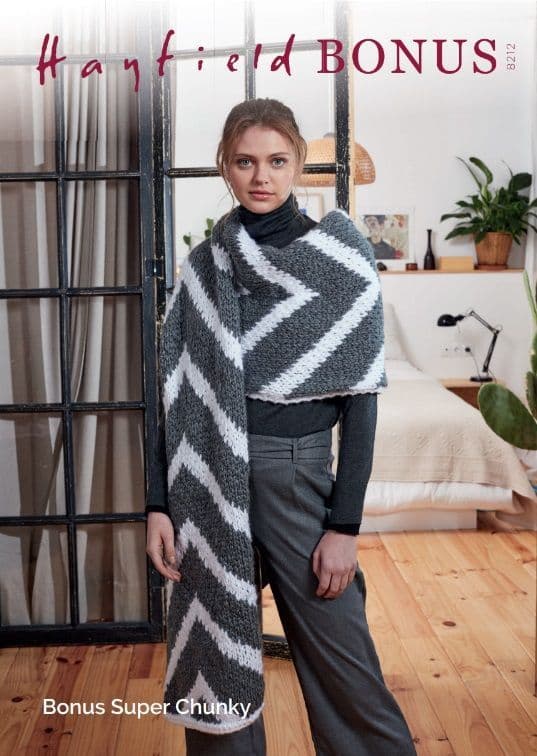 Hayfield Ladies Wrap Knitting Pattern in Bonus Super Chunky 8212P PDF DOWNLOAD