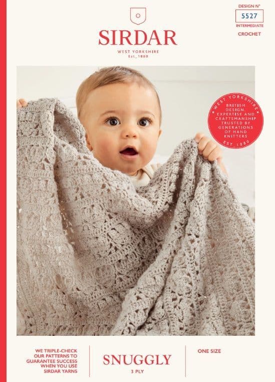 Sirdar Babies Blanket Crochet Pattern in Snuggly 3ply 5527P PDF DOWNLOAD