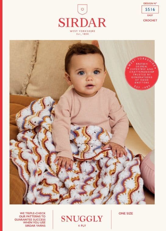 Sirdar Babies Blanket Crochet Pattern in Snuggly 4ply 5516P PDF DOWNLOAD