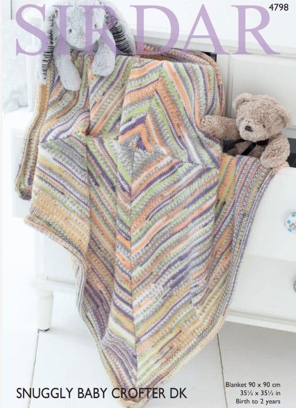 Sirdar Babies Blanket, Hat, Mittens & Bootees Knitting Pattern in Baby Crofter DK 4798P PDF DOWNLOAD