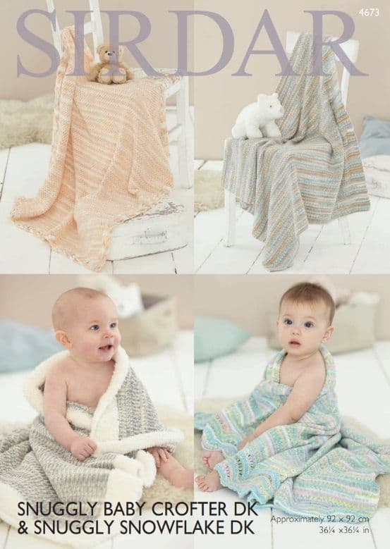 Sirdar Babies Blankets Knitting Pattern in Baby Crofter DK 4673P PDF DOWNLOAD