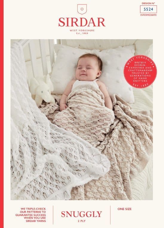 Sirdar Babies Blankets Knitting Pattern in Snuggly 2ply 5524P PDF DOWNLOAD