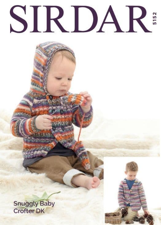 Sirdar Babies/Boys Jacket & Cardigan Knitting Pattern in Baby Crofter DK 5152P PDF DOWNLOAD