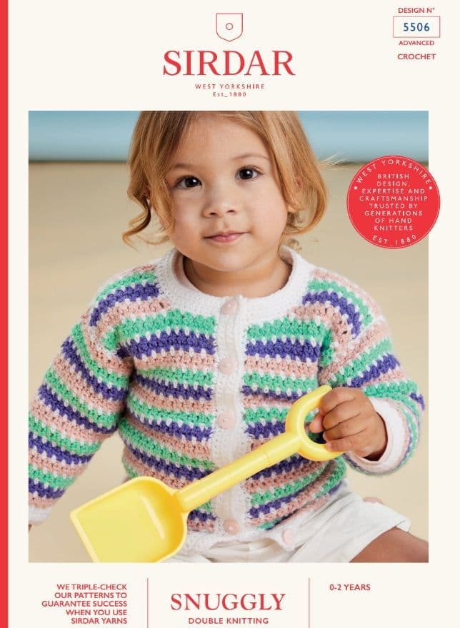 Sirdar Babies Cardigan Crochet Pattern in Snuggly DK 5506P PDF DOWNLOAD