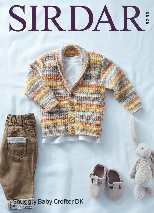 Sirdar Babies Cardigan Knitting Pattern in Baby Crofter DK 5293P PDF DOWNLOAD